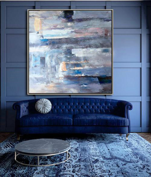 Large Abstract Art Handmade Oil Painting,Oversized Contemporary Art,Large Wall Canvas,Purple,Blue,Yellow,Pink.etc